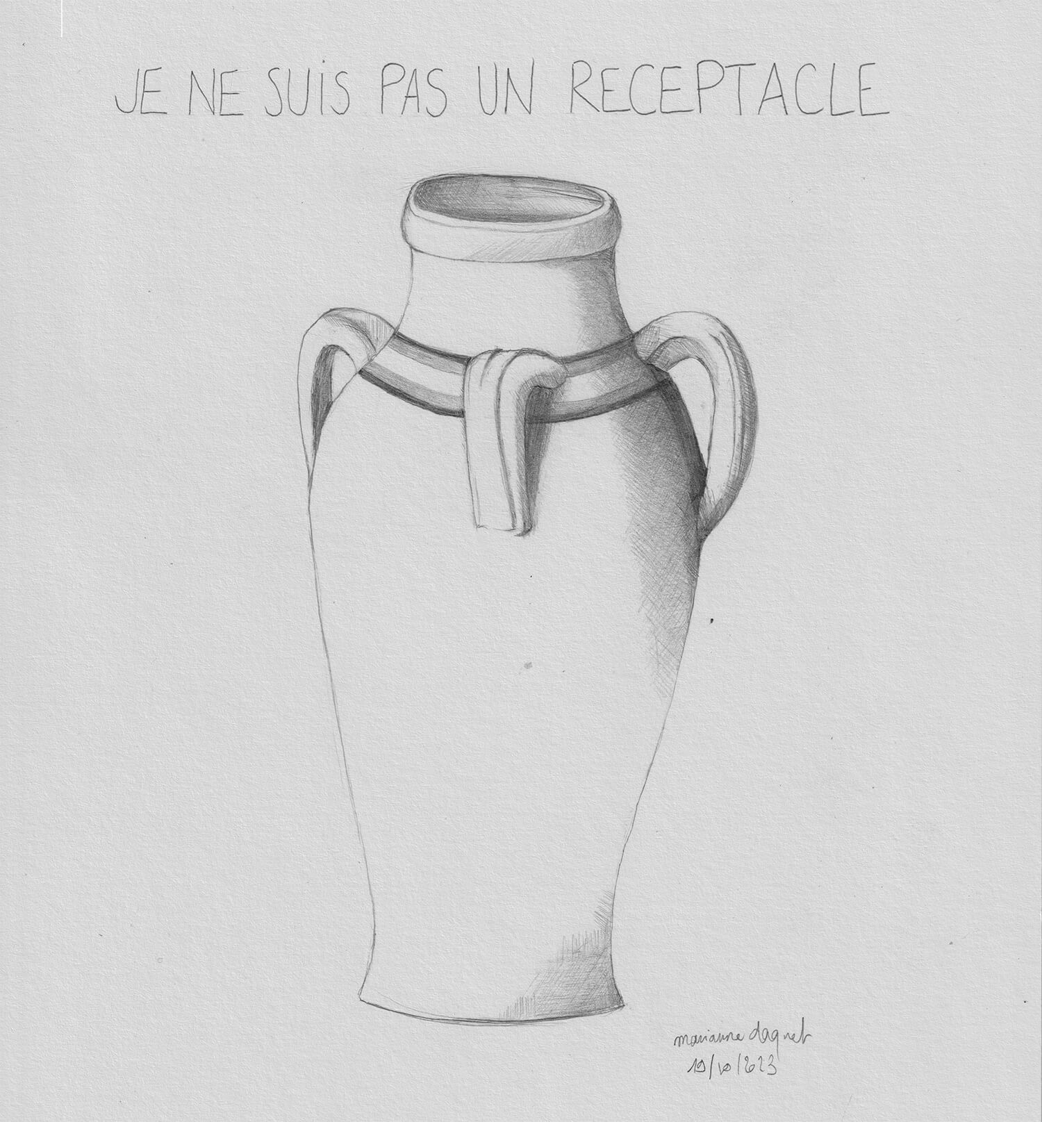 réceptacle amphore dessin crayon